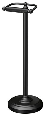 Floor Standing Toilet Paper Holder, Matte Black