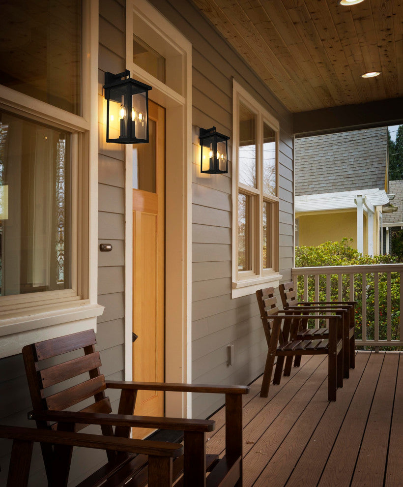 Home Living 7" Outdoor Wall Sconce, Black