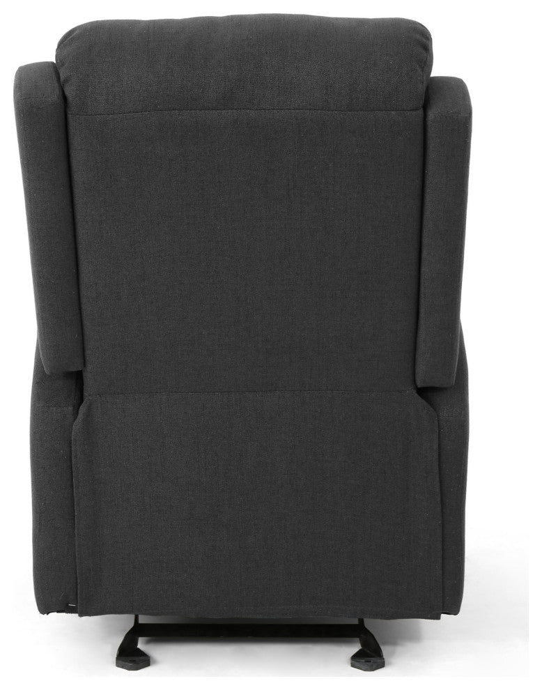 GDF Studio Ava Fabric Rocking Recliner, Dark Gray/Black
