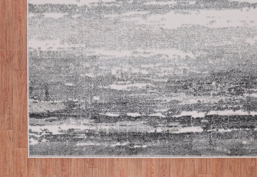 High-Low Ellis Charcoal/Ivory Rug, Charcoal, 6'5"x9'5"