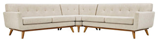 Modway Engage L-Shaped Sectional Sofa, Beige