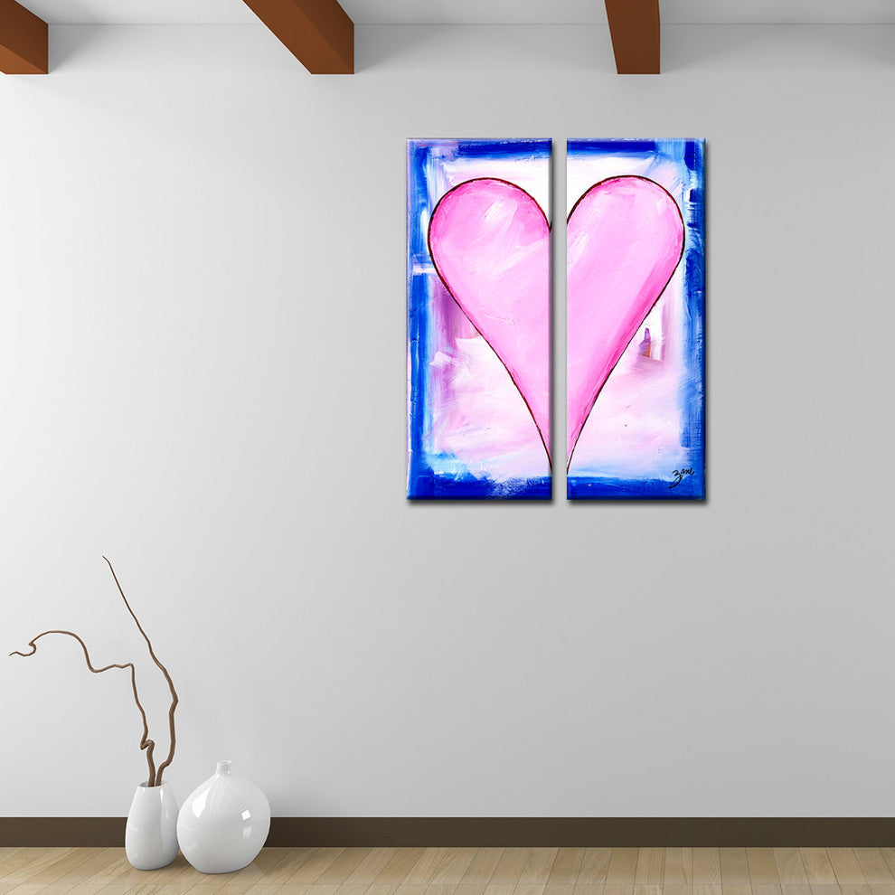 Heartwork "Rose" 2-Piece Canvas Art Set, 40"x16"