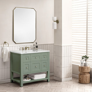 Breckenridge 36" Single Vanity, Smokey Celadon,  Ethereal Noctis Top