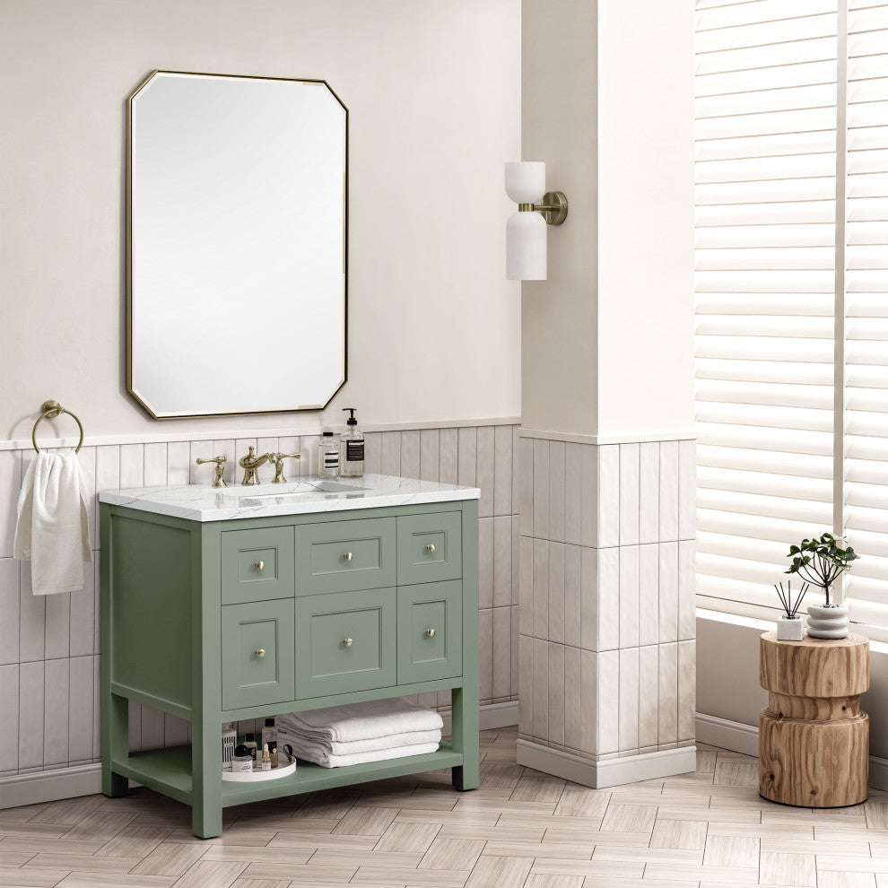 Breckenridge 36" Single Vanity, Smokey Celadon,  Ethereal Noctis Top