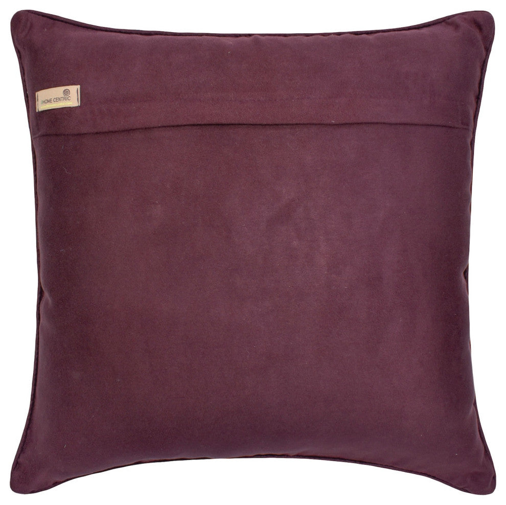 Purple Cotton Sequins Embroidery Rose 14"x14" Pillow Cover - Munstead Wood Rose