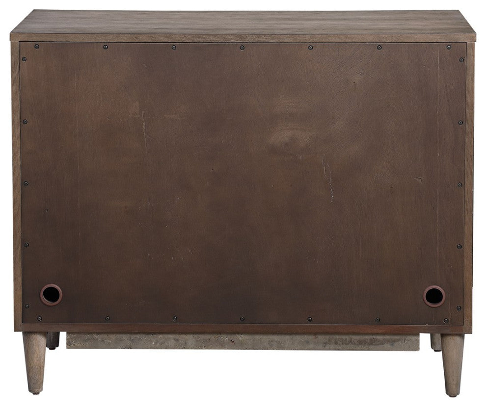 Uttermost Shield Gray Oak 2 Door Cabinet 25085
