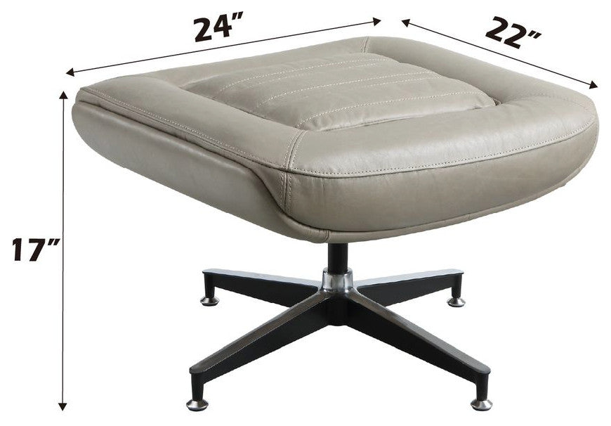 Piran Ottoman Twilight Top Grain Leather