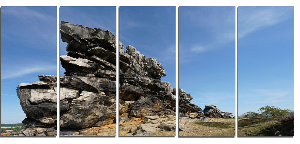 Devils Wall at Weddersleben, Landscape Canvas Art Print, 60"x28", 5 Panels