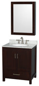 Wyndham WCS141430SESCMUNOMED Vanity with White Carrera Marble Top and Round Sin