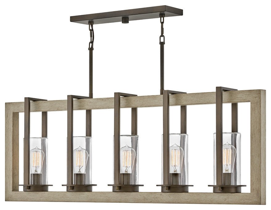 Riverwood Five Light Linear in Warm Bronze