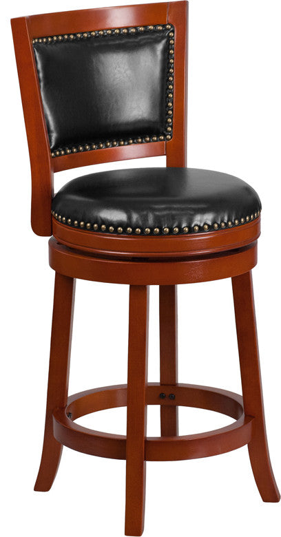 26" Light Cherry Wood Stool