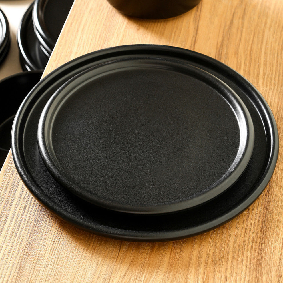 Stone Lain Eden Stoneware Dinner Plate Set of 4, Black