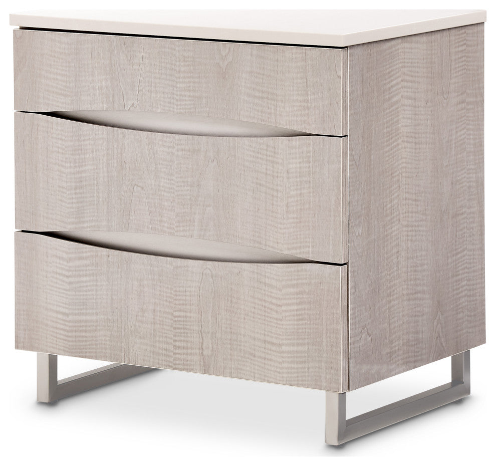Marin 3-Drawer Nightstand - Greige
