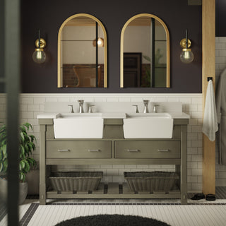 Charlotte 60" Bathroom Vanity, Weathered Gray, Quartz, Double