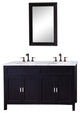 60" Double Sink Vanity-Wood-Ebony