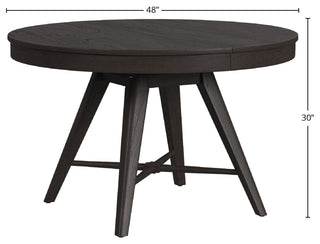 Bayside 48" Wide Solid Ash Round Dining Table, Black