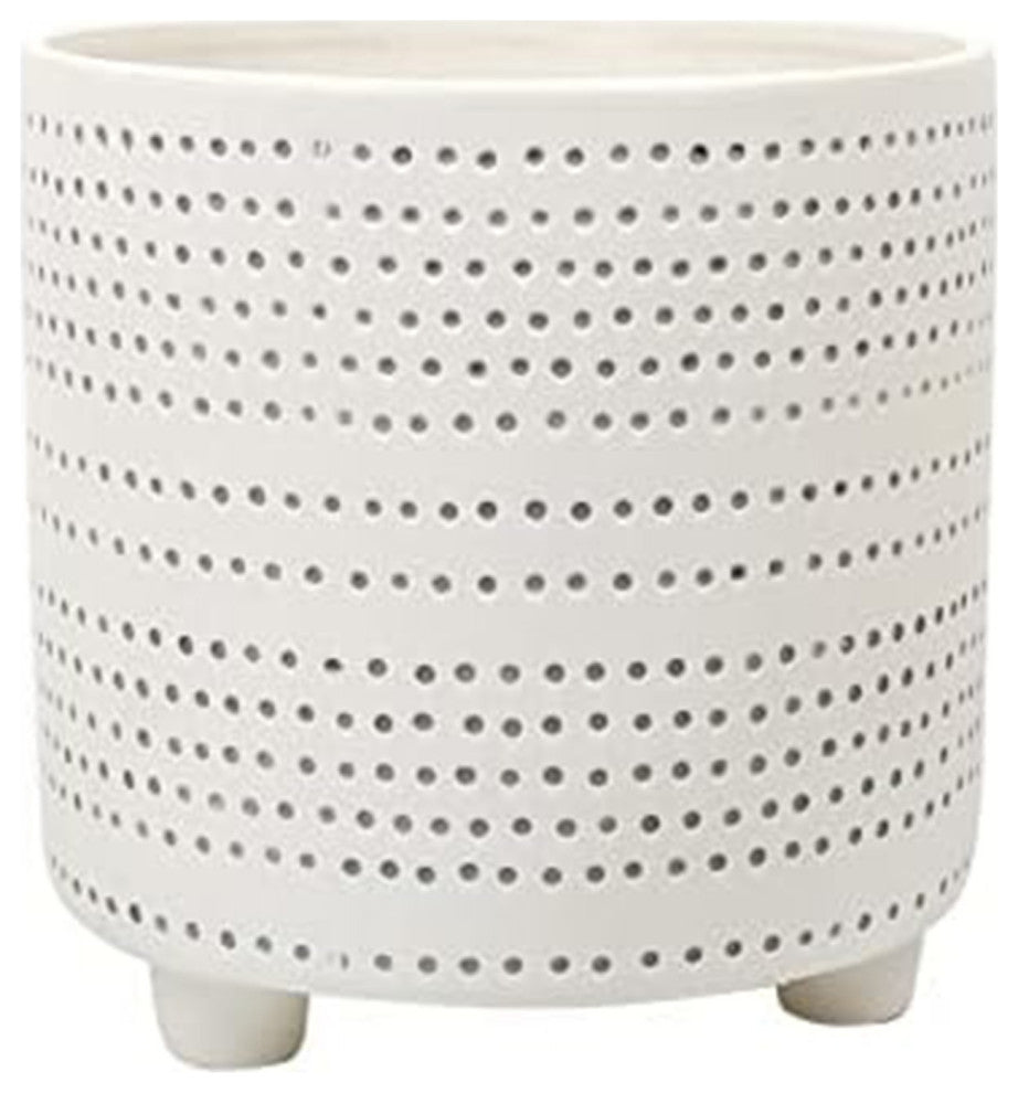 Ceramic Flower & Plant Vase, 7.99"L x 7.99"H x 7.99"W, White