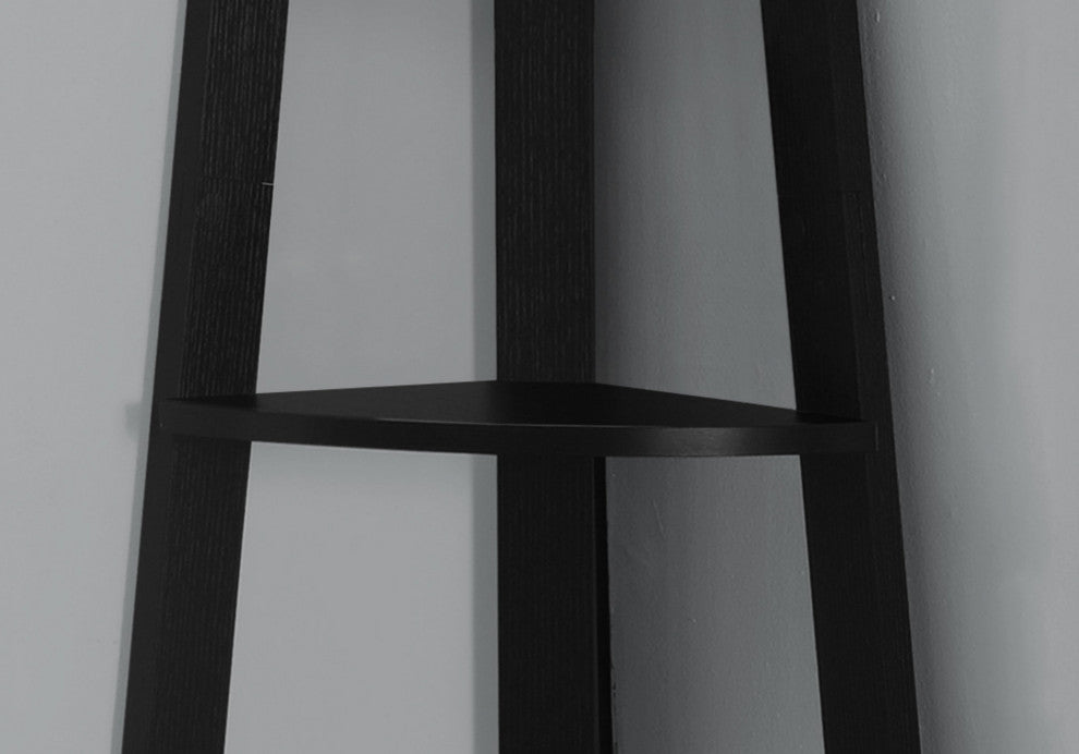 HomeRoots 15.5" x 22.5" x 71.25" Black Particle Board Bookshelf