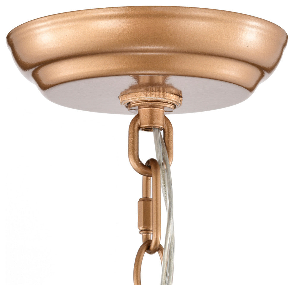 Eva 1 Light Clear Glass Bars Drum Chandelier, Shiny Bronze Finish