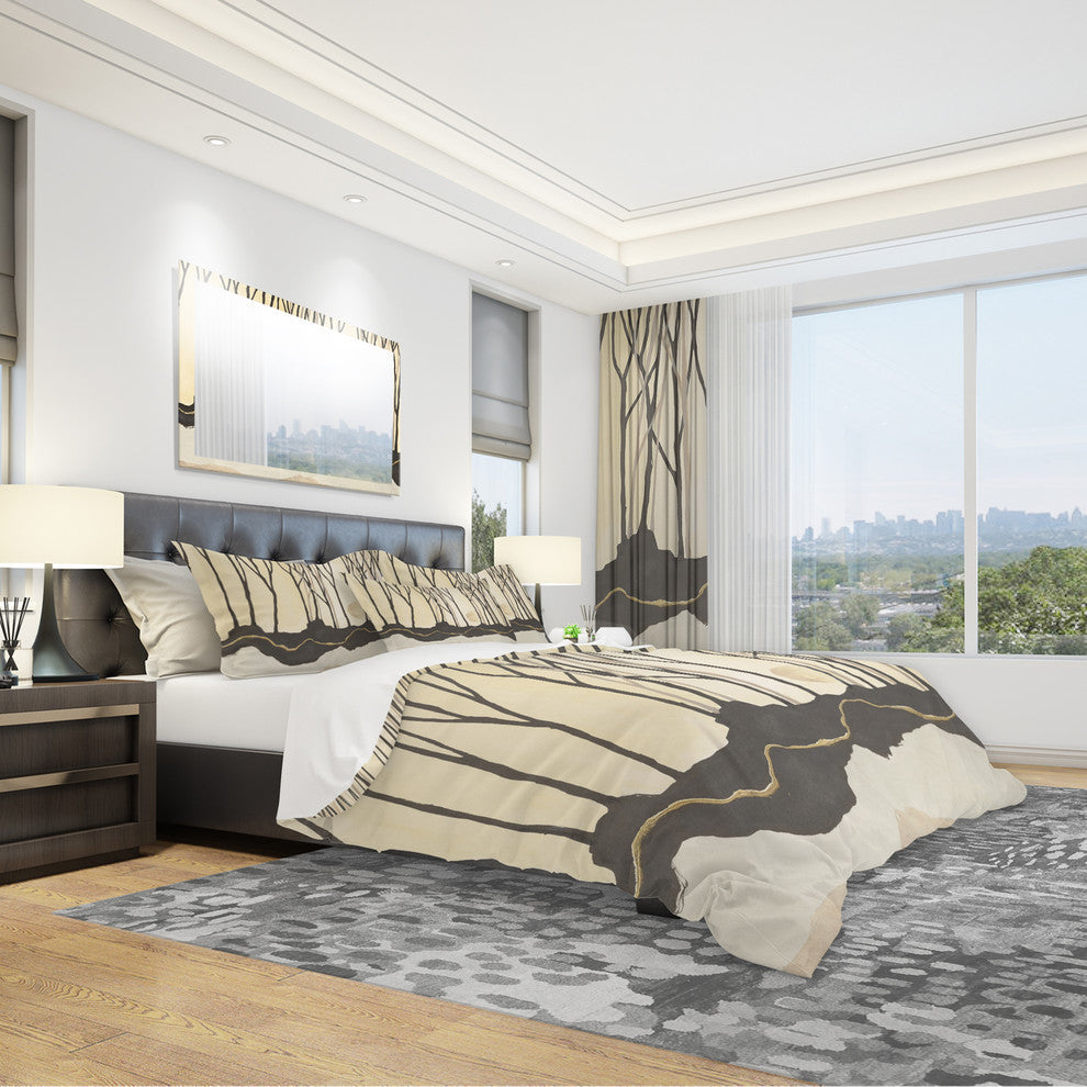 Geometric Forest Geometric Duvet Cover Set, Twin