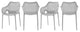 Mykonos Outdoor Patio Dining Chair (Set of 4), Grey, With Arms
