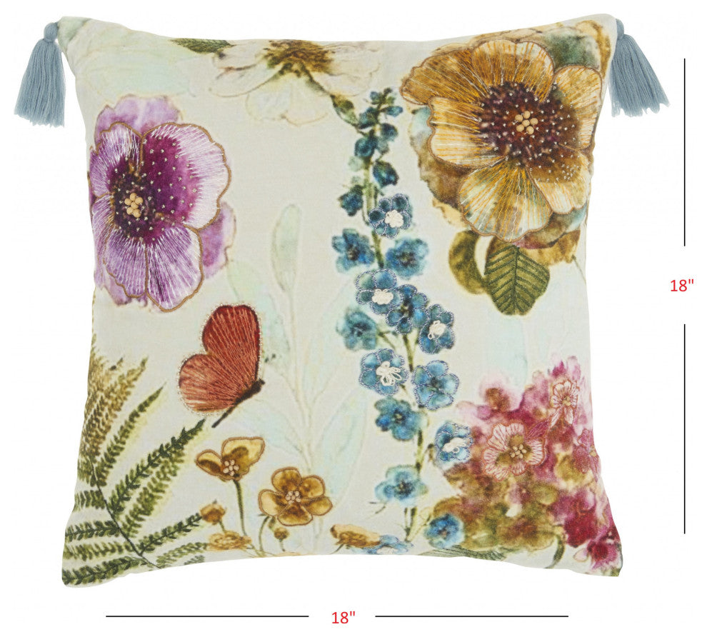 Colorful Handcrafted Accent Throw Pillow