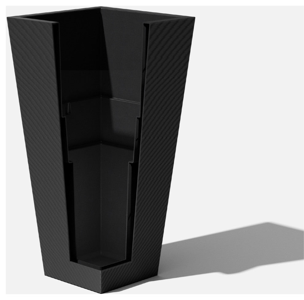 Pro Series Column Grooved Planter, 40", Black