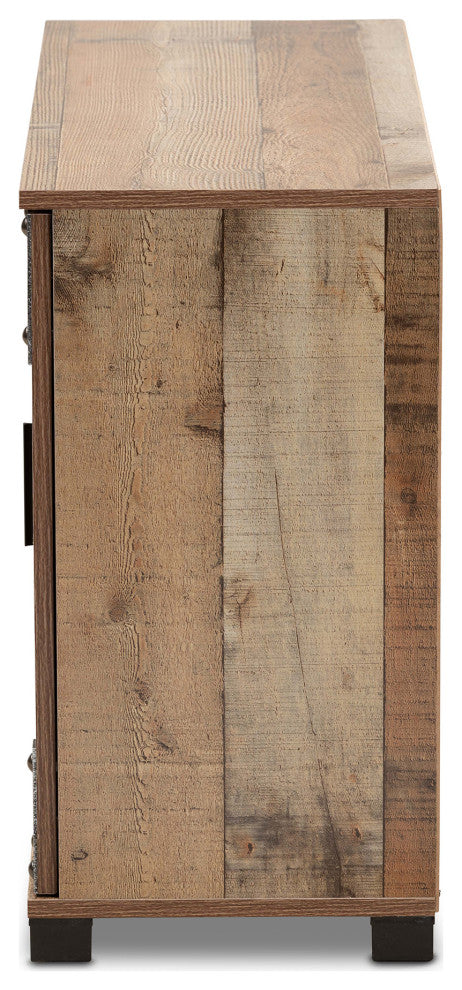 Angelou Farmhouse Rustic 3-Door Shoe Cabinet
