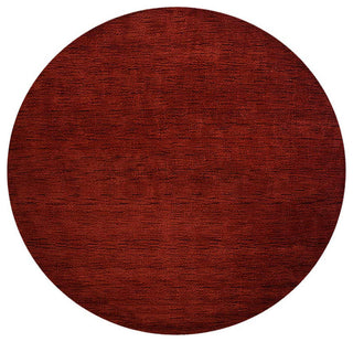 Rugsotic Carpets Hand Knotted Loom Wool Round Area Rug Solid Dark Red, 8'x8'