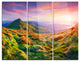 "Pretty Colorful Sunset in Mountains" Metal Wall Art, 3 Panels, 36"x28"