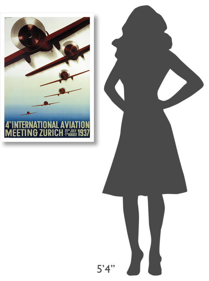 "4th Meeting Aeronautique International" Paper Print by Otto Baumberger, 23"x32"