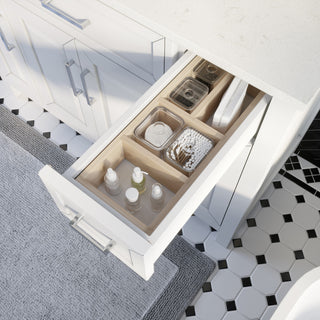 Terrence 48" Vanity with Power Bar and Drawer Organizer, White