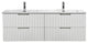 Themis Series White Wall Mount Vanity With A Integrated Sink, 60" Double