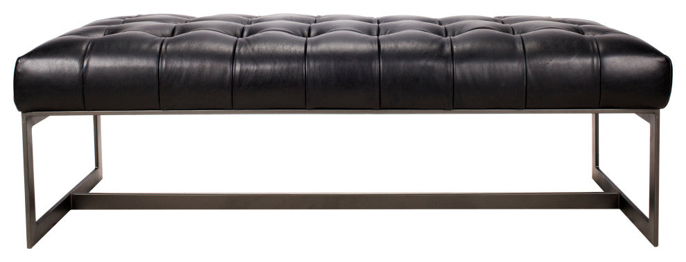 Wyatt Leather Bench Black