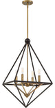 Quoizel LVR5204WT Four Light Foyer Pendant, Western Bronze Finish