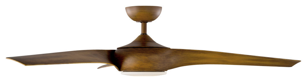 Nirvana 56" Indoor/Outdoor Smart Ceiling Fan, Distressed Koa, 2700K Light Kit
