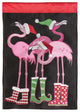 Christmas Flamingos Flag, Polyester, Large