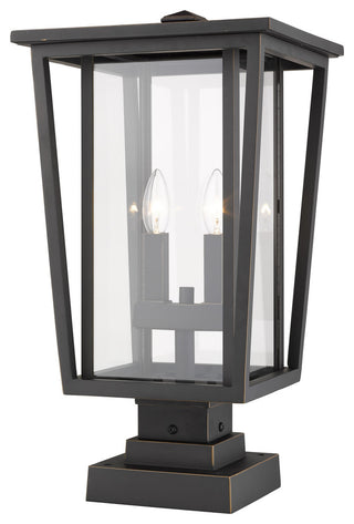 Z-Lite 571PHBS-SQPM Seoul 2 Light 21" Tall Outdoor Pier Mount - Oil Rubbed