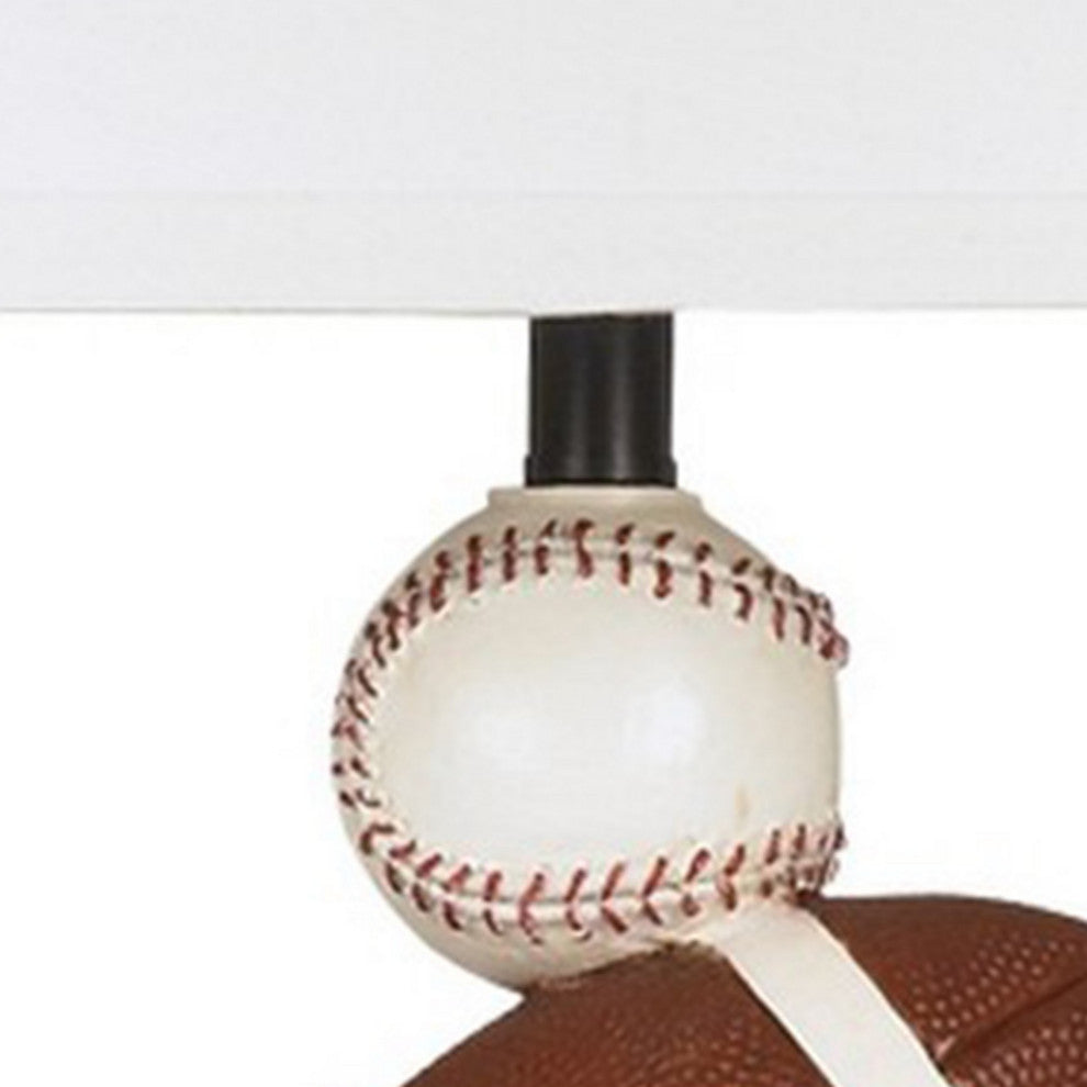 Benzara BM230973 Sports Themed Polyresin Frame Table Lamp, Multicolor