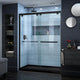 Encore 32"Dx60"W Bypass Shower Door, Satin Black, Left Drain Black Base Kit