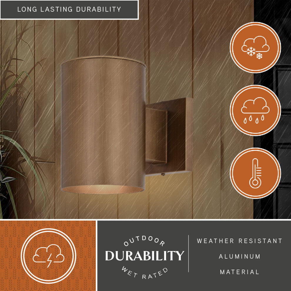 Chiasso 7.25"H Outdoor Wall Light Warm Brass