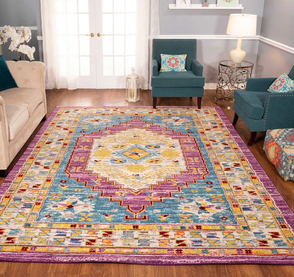 Noori Rug Distressed Hester Grey/Purple Runner