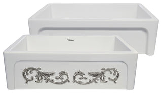 Whitehaus WHSIV3333OR-PLATINUM 33" Reversible Fireclay Kitchen Sink