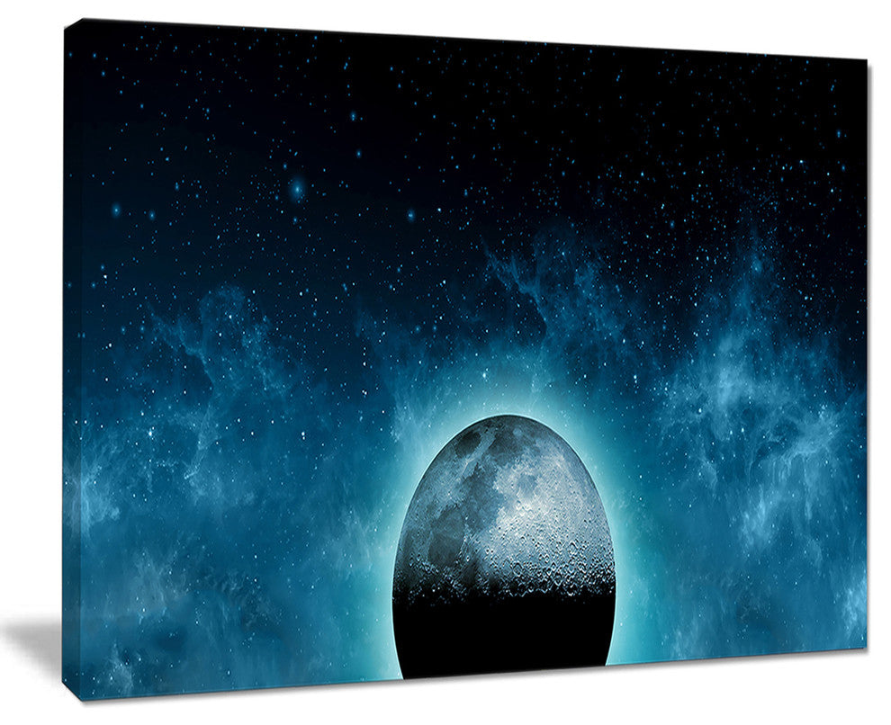 "Moon in The Front of Galaxies" Wall Art Landscape, 40"x30"