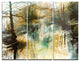 "River and Trees Oil Painting" Painting Metal Wall Art, 3 Panels, 36"x28"