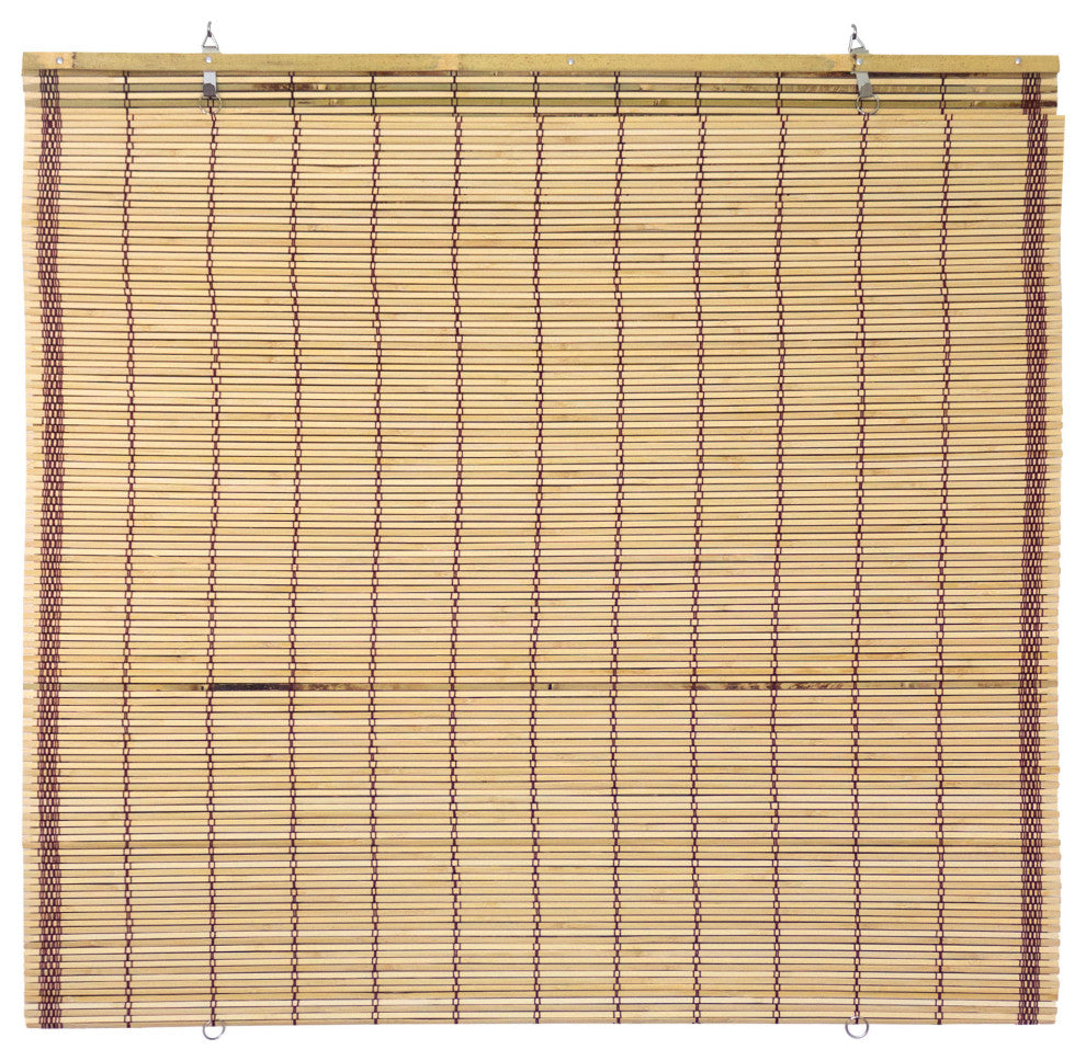 Burnt Bamboo Cordless Window Shade, Tortoise, 60" W