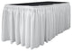 LA Linen Polyester Poplin Table Skirt, White, 252"x29"