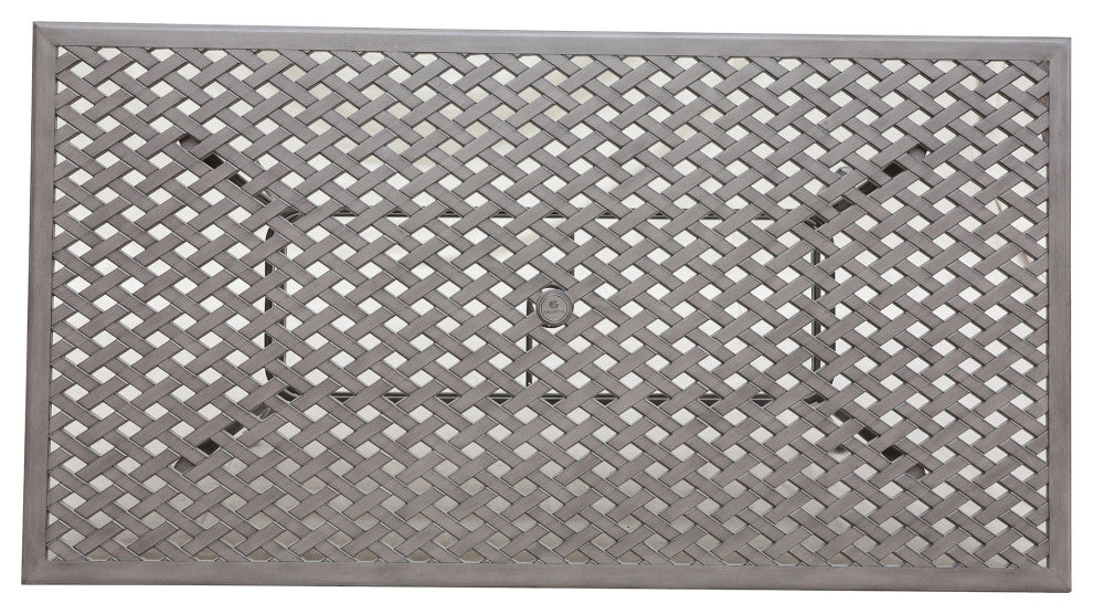 Carlsbad 46x86 Inch Cast Aluminum Rectangle Table, Heritage Grey