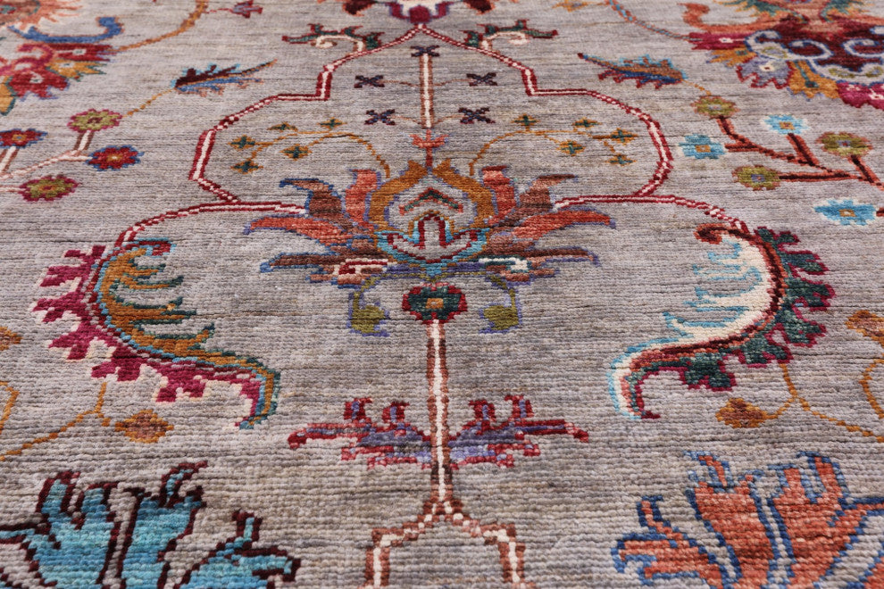 6' 11" X 9' 9" Hand-Knotted Persian Tabriz Wool Rug Q7511