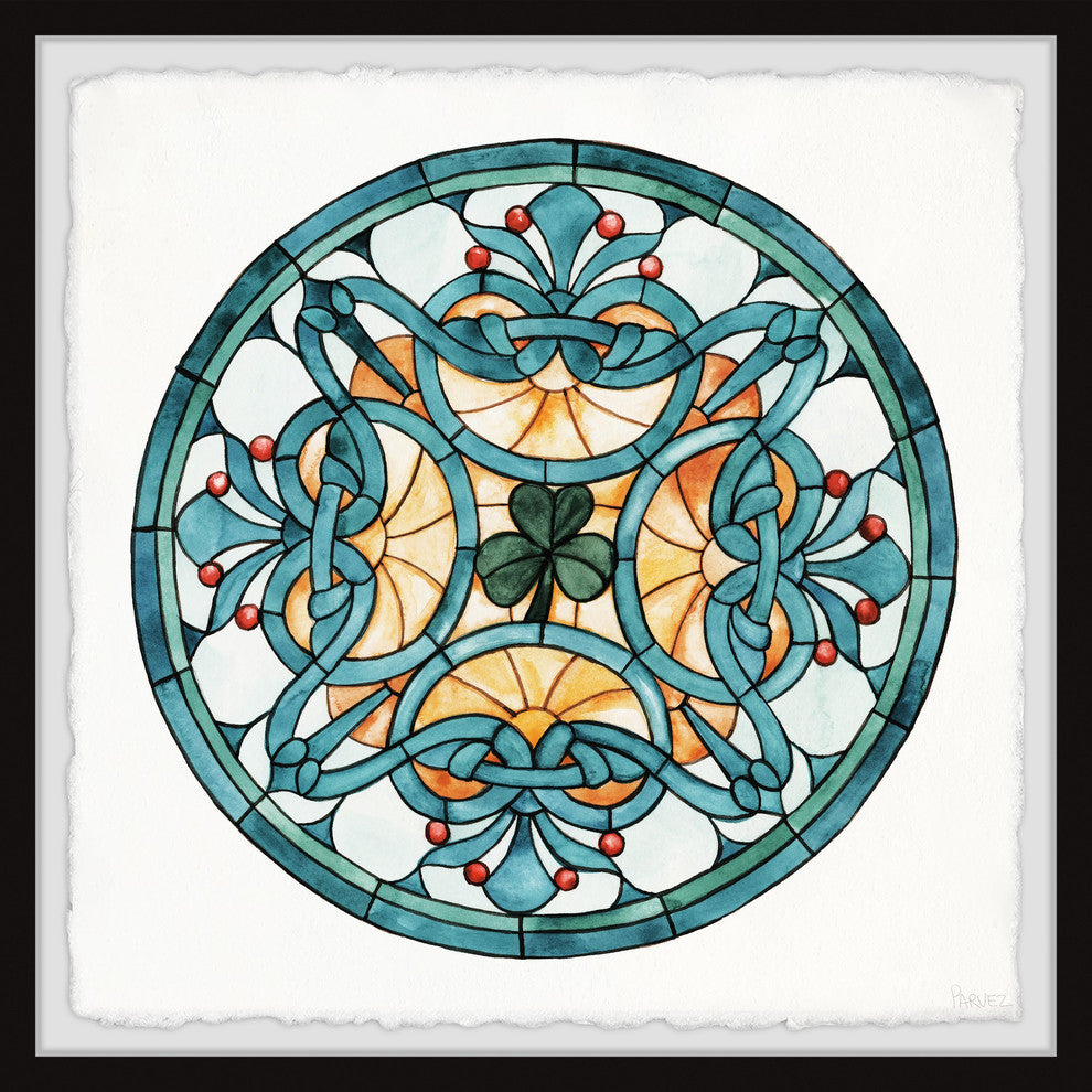 "Center Clover Leaf" Framed Painting Print, 24"x24"